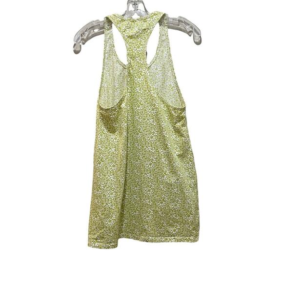 Tybee Island Racerback Leaf Print Dress Yellow Green Size Small - Picture 3 of 6